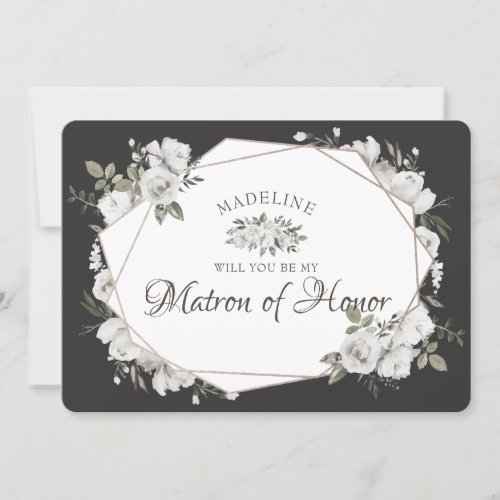 Geometric Cherish Matron of Honor Proposal Card