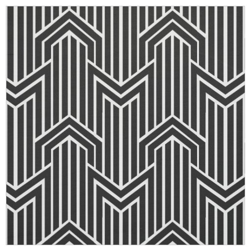 Geometric Chevron Art Deco Style Fabric