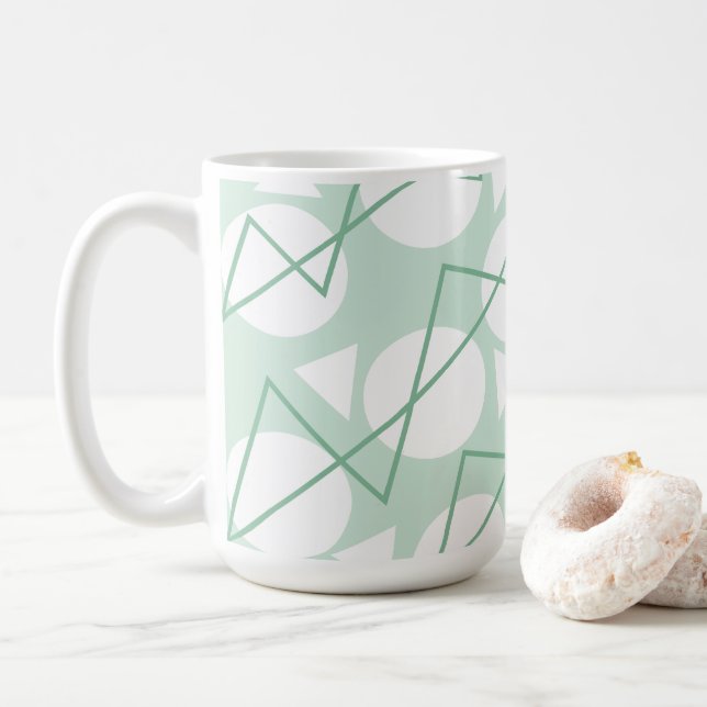 Geometric Chevron Stripes  Coffee Mug (With Donut)