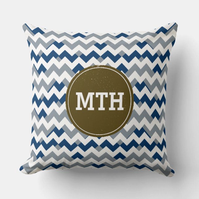 geometric chevron stripes personalized throw pillow (Front)