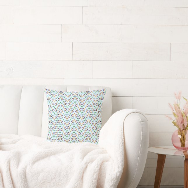 Geometric Chevron Zigzag Mosaic Seamless Pattern Throw Pillow (Couch)