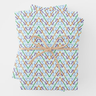 Geometric Chevron Zigzag Mosaic Seamless Pattern Wrapping Paper Sheets