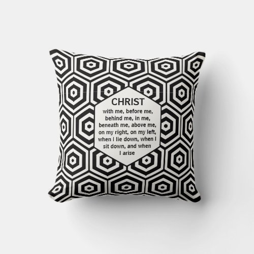 Geometric CHRIST WITH ME St Patrick Throw Pillow