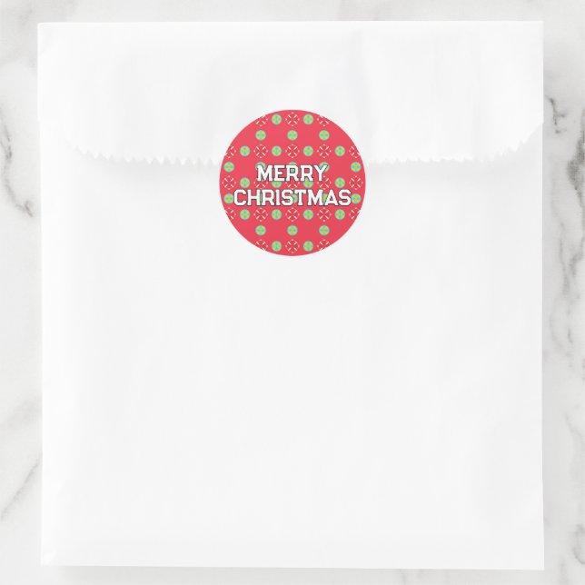 Geometric Christmas Pattern - Christmas  Classic Round Sticker (Bag)