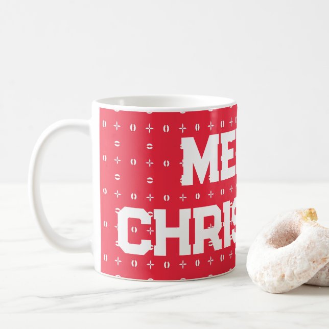 Geometric Christmas Pattern -  Coffee Mug (With Donut)