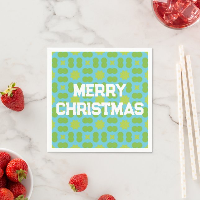 Geometric Christmas Pattern - Personalized  Napkins (Insitu)