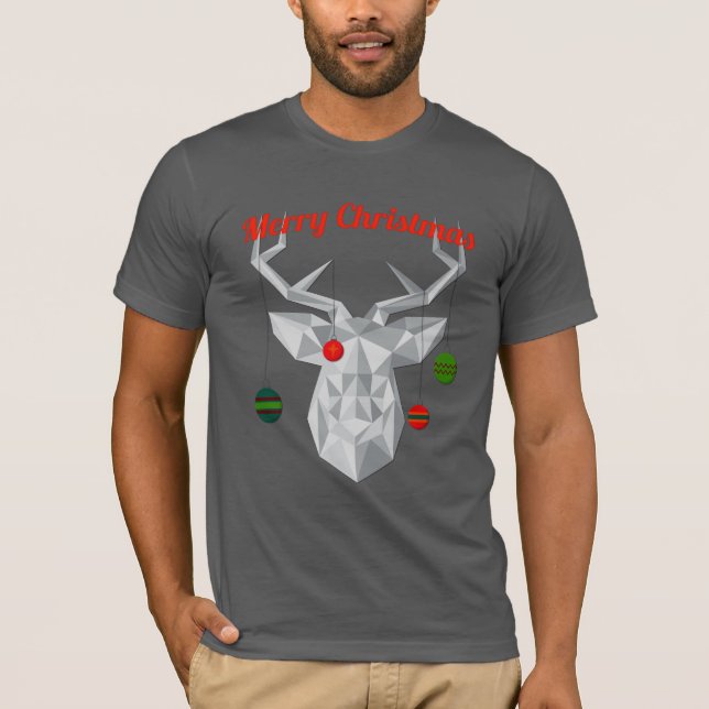 Geometric Christmas reindeer Men's t-shirt (Front)