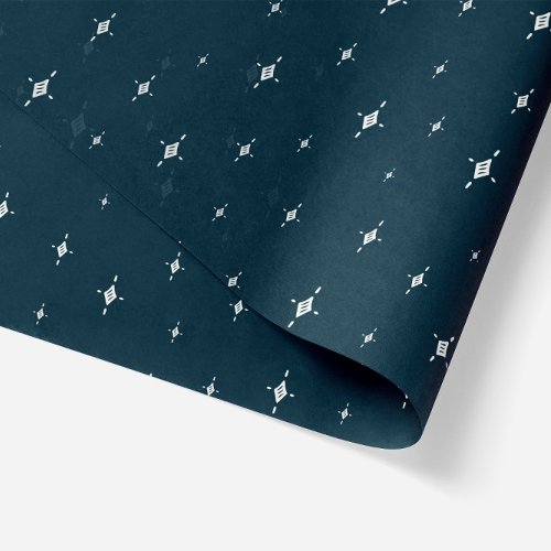 Geometric Christmas Stars in Navy Blue Tissue Paper