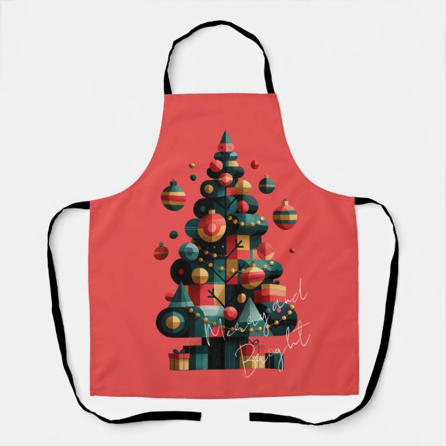 Geometric Christmas Tree Apron (Front)