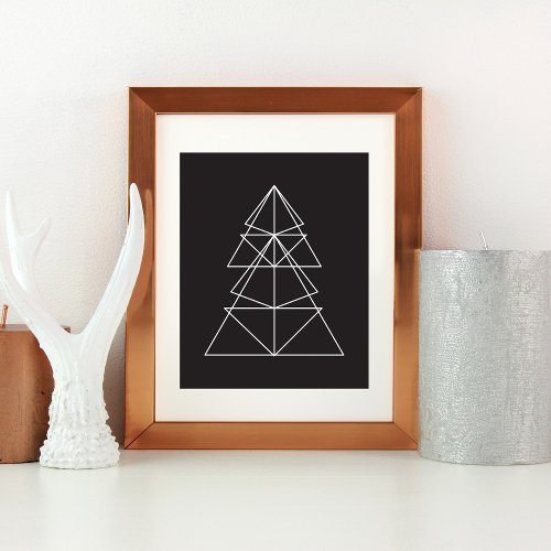 Geometric Christmas Tree Art Print or Poster