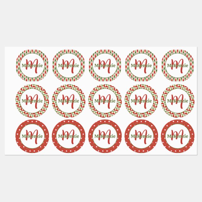 Geometric Christmas Tree Grove Labels (Sheet)