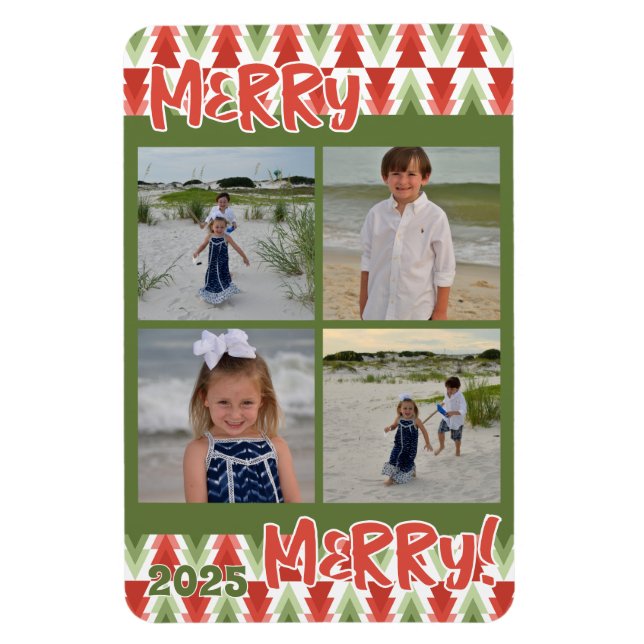 Geometric Christmas Tree Grove Magnet (Vertical)