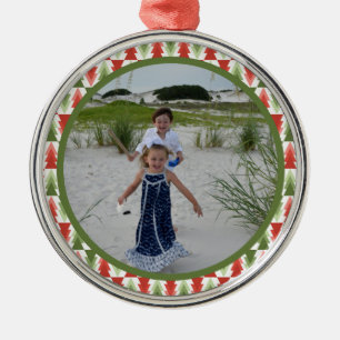 Geometric Christmas Tree Grove Metal Ornament