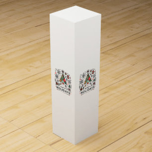 Geometric Christmas Tree Happy Holidays Festive Wine Box