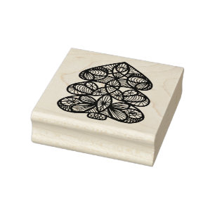 Geometric christmas tree illustration pattern art rubber stamp