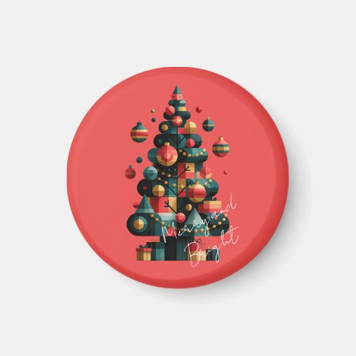 Geometric Christmas Tree Magnet