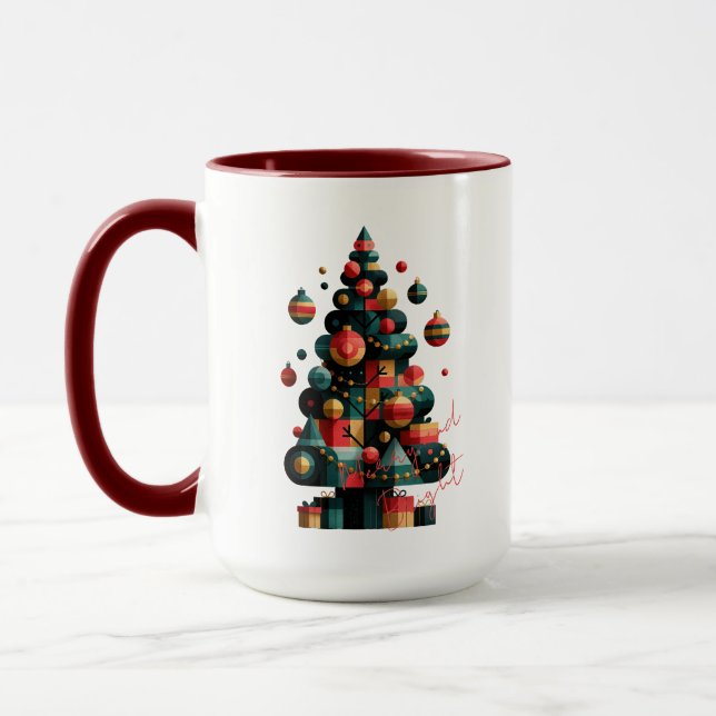 Geometric Christmas Tree Mug (Left)