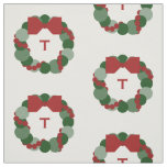 Geometric Christmas Wreath with Monogram Fabric
