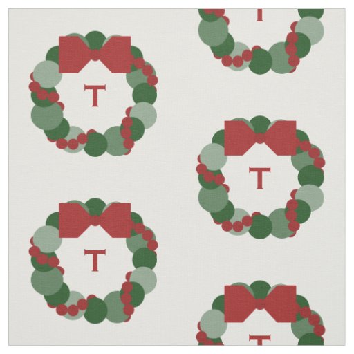 Geometric Christmas Wreath with Monogram Fabric