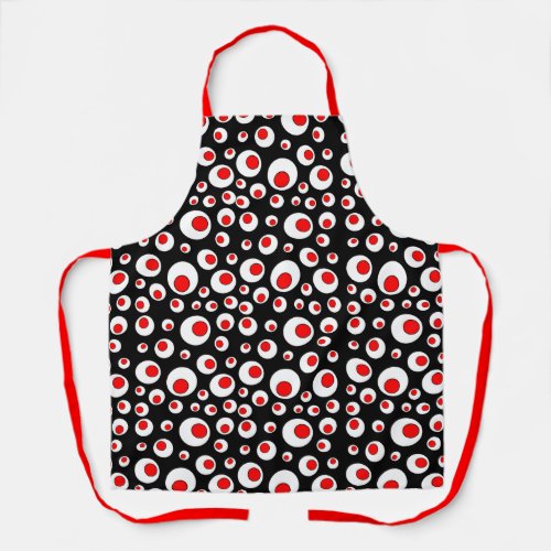 Geometric Circle Abstract Pattern Red White Balls Apron