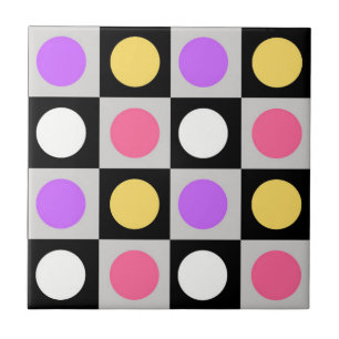 Geometric Circle Dots Pattern Ceramic Tile