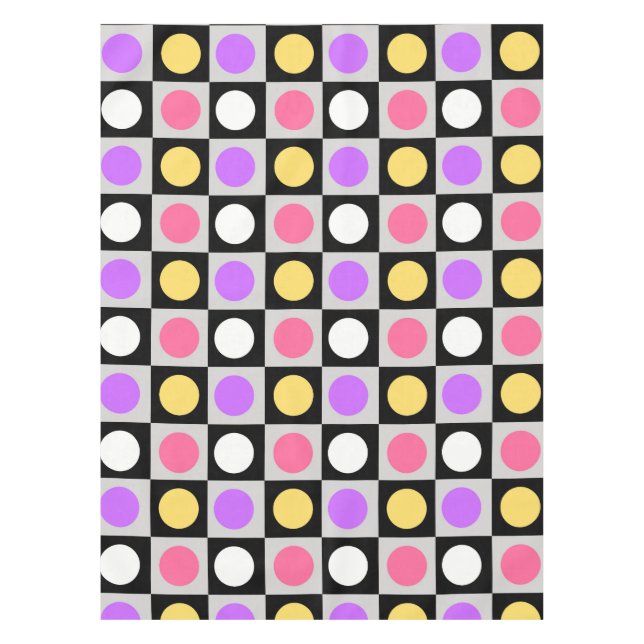 Geometric Circle Dots Pattern Tablecloth (Front)
