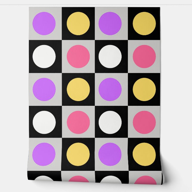 Geometric Circle Dots Pattern Wallpaper (Unrolling)