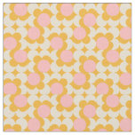 Geometric Circle Mid Century Flower Pattern Fabric