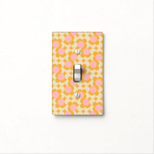 Geometric Circle Mid Century Flower Pattern Light Switch Cover