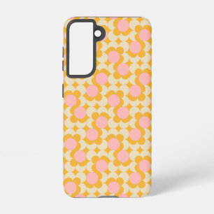 Geometric Circle Mid Century Flower Pattern Samsung Galaxy S21 Case