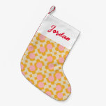 Geometric Circle Mid Century Flower Pattern Small Christmas Stocking