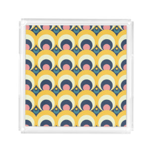 Geometric Circle Pattern Acrylic Tray