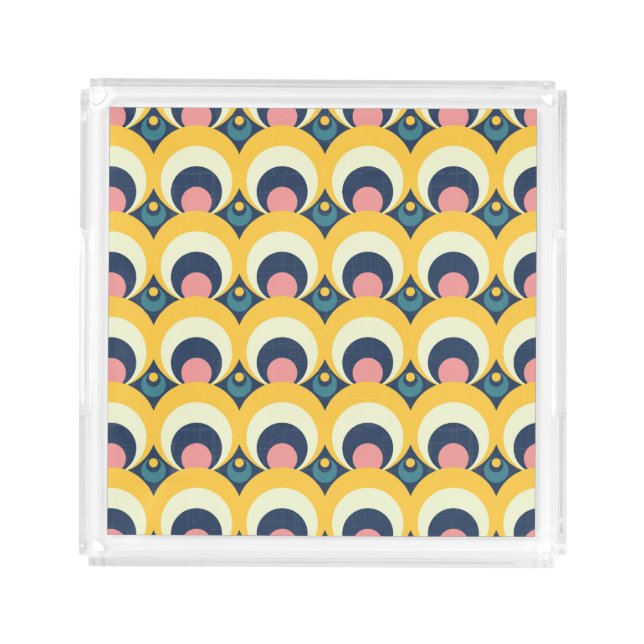 Geometric Circle Pattern Acrylic Tray (Front)