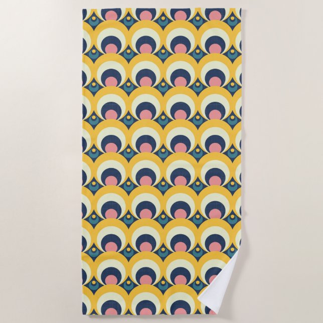 Geometric Circle Pattern Beach Towel (Front)