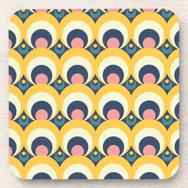 Geometric Circle Pattern Beverage Coaster (Front)