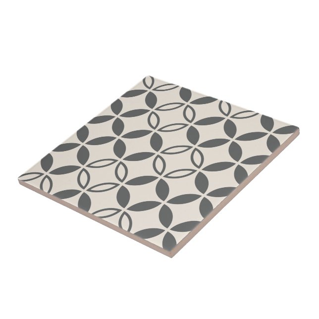 Geometric Circle Pattern Decorative Ceramic Tile (Side)