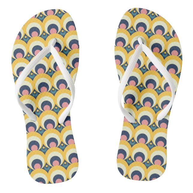 Geometric Circle Pattern Flip Flops (Footbed)
