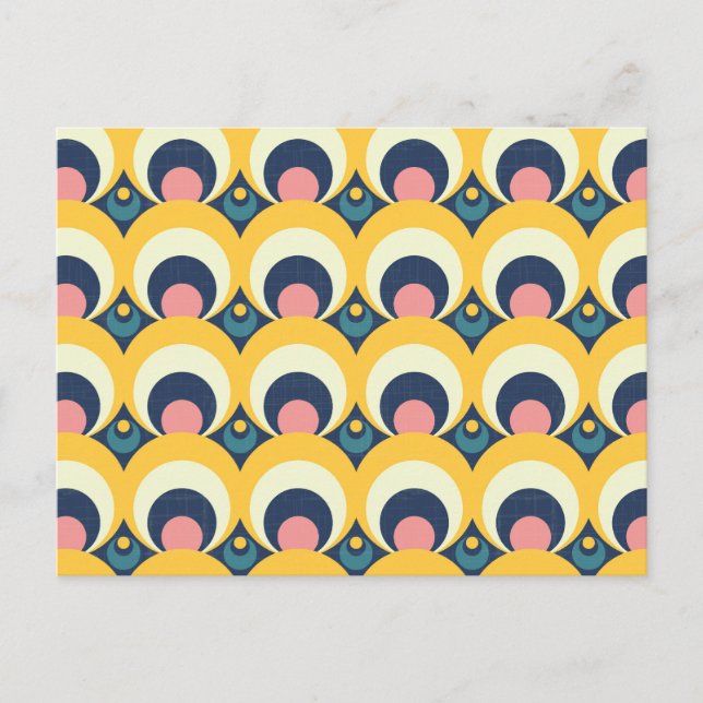 Geometric Circle Pattern Holiday Postcard (Front)