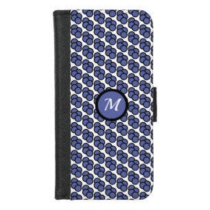 Geometric Circle Pattern in Purple and White iPhone 8/7 Wallet Case
