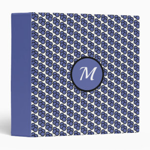 Geometric Circle Pattern in Purple & White 3 Ring Binder
