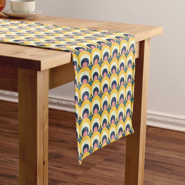 Geometric Runner Pattern Geometric Circle Pattern Short Table Runner | Zazzle