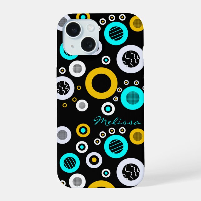 Geometric circles abstract iphone case (Back)