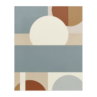 Geometric Circles and Blocks Modern Wall Art