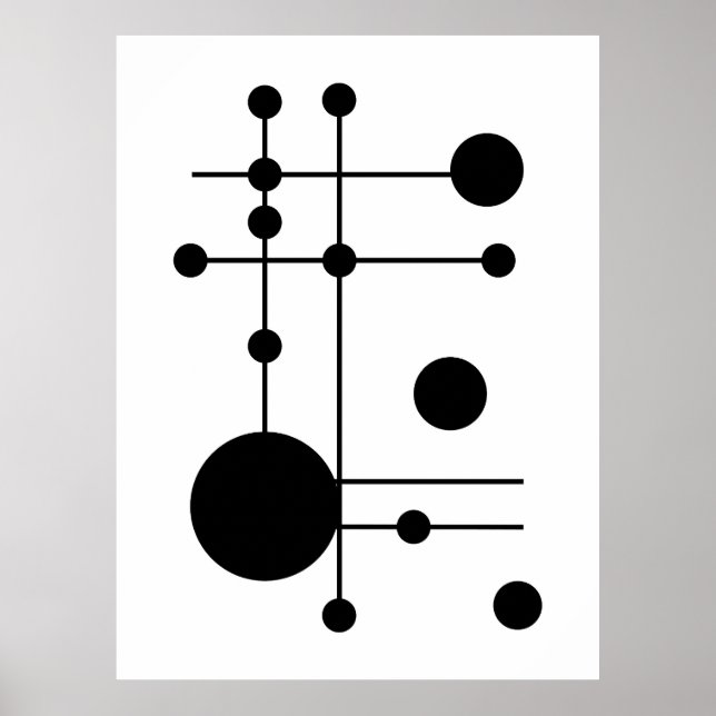 Geometric Circles and Lines Abstract Art | Modern  Poster (Front)