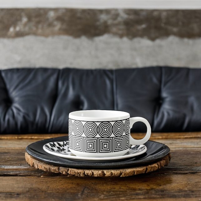 Geometric Circles and Squares  Bowl (Chili Bowl)
