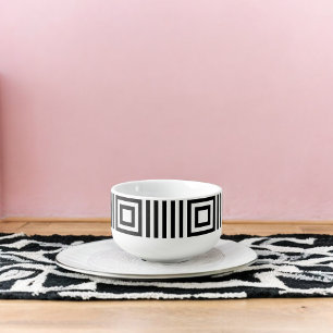 Geometric Circles and Squares Soup Mug