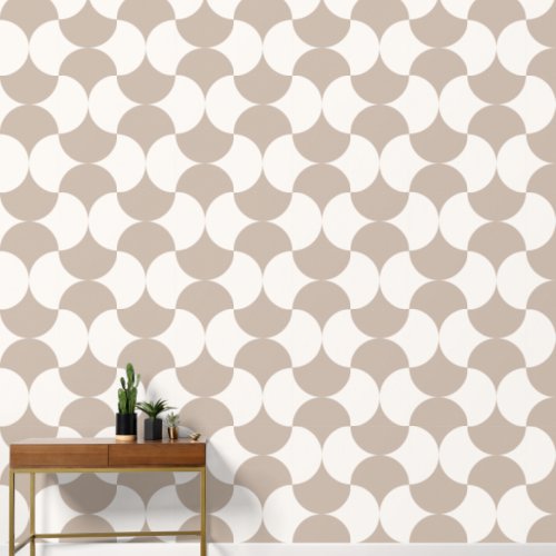 Geometric Circles Beige Pattern Wallpaper