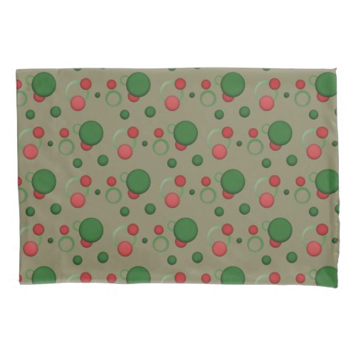 Geometric Circles Dots Retro Pattern on any Color Pillowcase