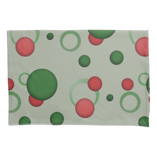 Geometric Circles Dots Retro Pattern on any Color Pillowcase