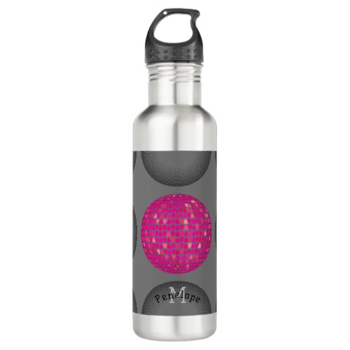 Geometric Circles Monogram Simple Stylish Cool Stainless Steel Water Bottle